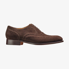 Barker Malton Full Wing Brogue Shoe- Burnt Oak Suede