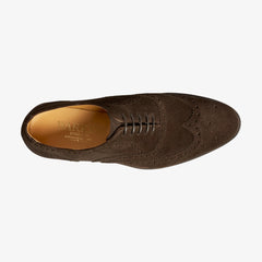 Barker Malton Full Wing Brogue Shoe- Burnt Oak Suede