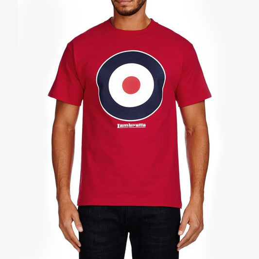 Lambretta Mens T Shirt Target Design - Deep Red