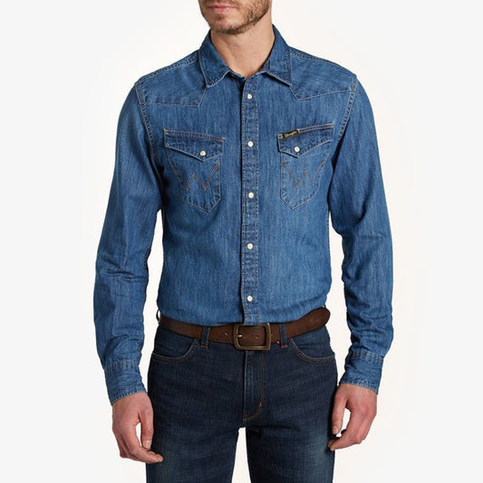 Wrangler Classic Western Shirt Indigo - Slim Fit